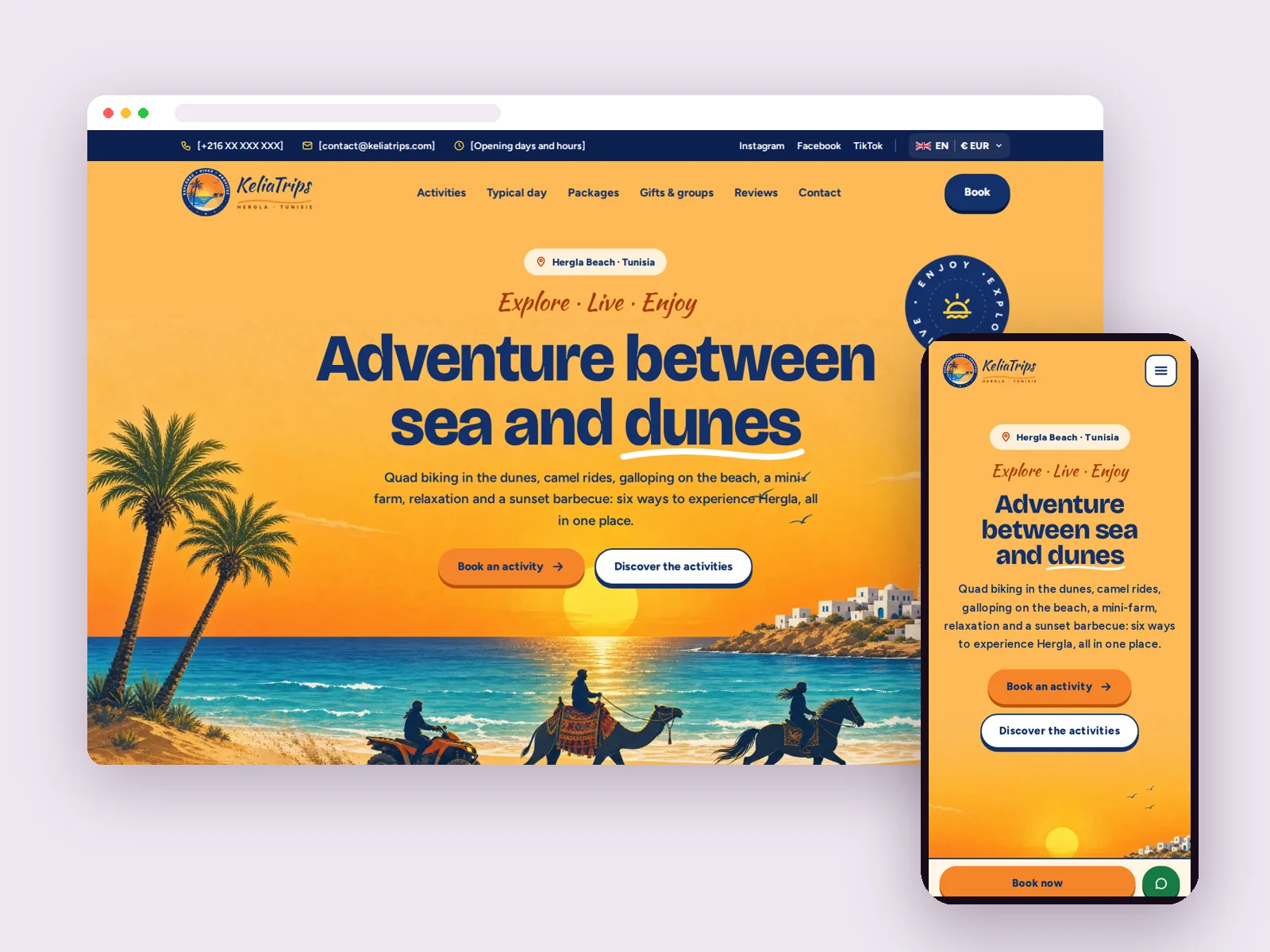 Six activités entre mer et dunes, réservables en quatre langues