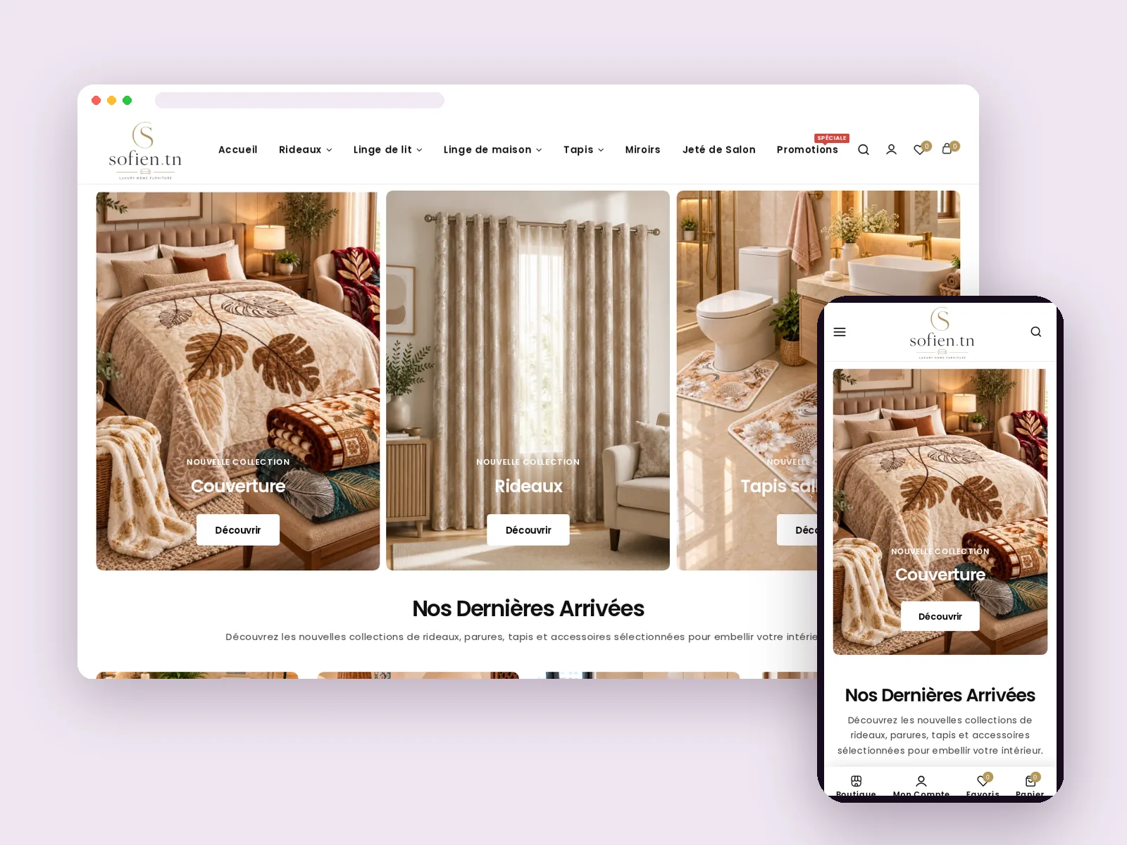 Rideaux, tapis et linge de maison en ligne